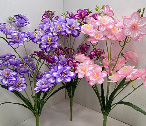Цветы искусственные декоративные ветка Яблони 60см 33 цветка