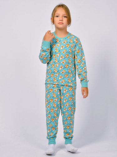 91223 Пижама детская пастельно-бирюзовый корги