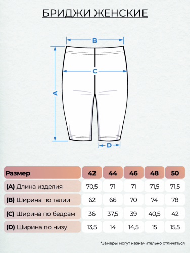 1066 Бриджи женские Т.синий