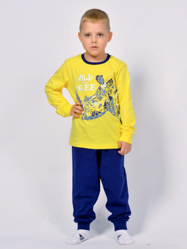 92205 Пижама для мальчика желтый/т.синий