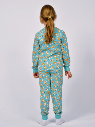 91223 Пижама детская пастельно-бирюзовый корги