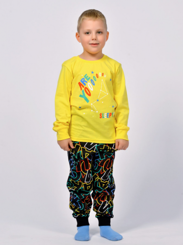 92211 Пижама для мальчика желтый/цветные буквы