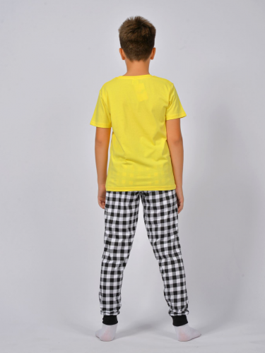 92212 Пижама для мальчика желтый/черная клетка