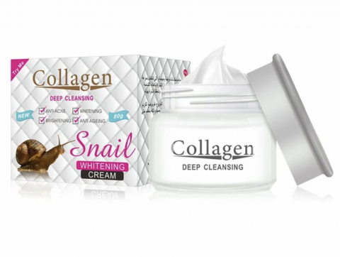 Коллагеновый крем для лица COLLAGEN DEEP CLEANSING SNAIL WHITENING с экстрактом улитки (80г)