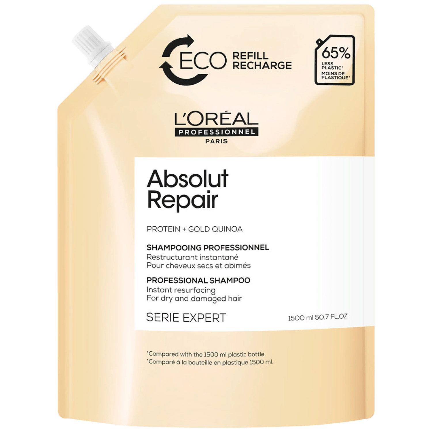LOREAL Шампунь для восстановления поврежденных волос Absolut Repair, рефил, 1500 мл