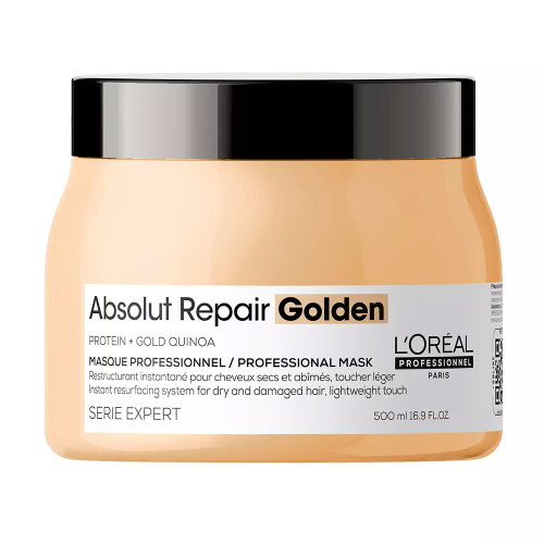 LOREAL Маска с золотой текстурой для восстановления поврежденных волос Absolut Repair 500 мл