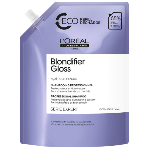 LOREAL Шампунь Blondifier Gloss для осветленных и мелированных волос, рефилл, 1500 мл