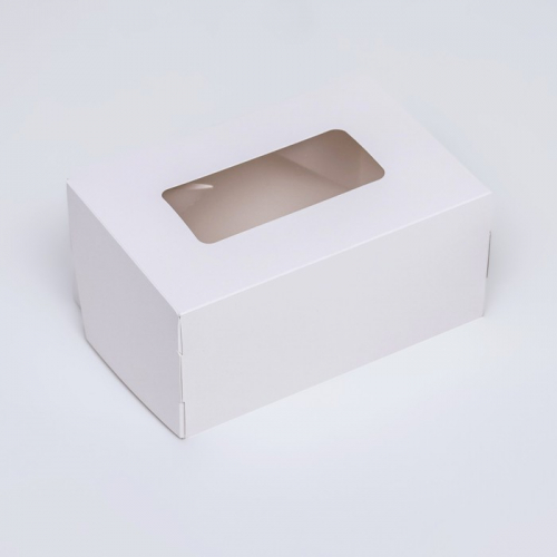 Коробка складная, с окном, белая, 15 х 10 х 7 см