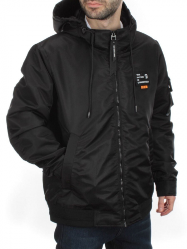 8734L BLACK Куртка мужская демисезонная (100 гр. синтепон) размер 52