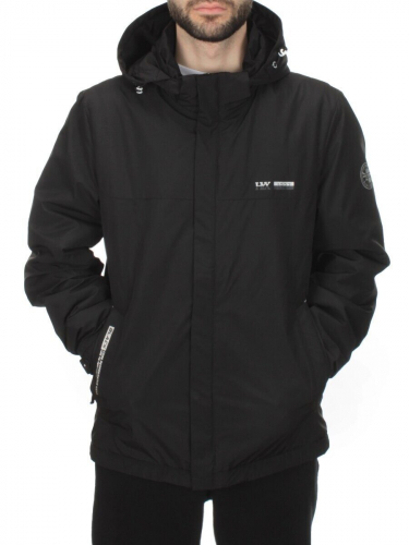 DY889 BLACK Куртка мужская демисезонная (100 гр. холлофайбер) размер 48