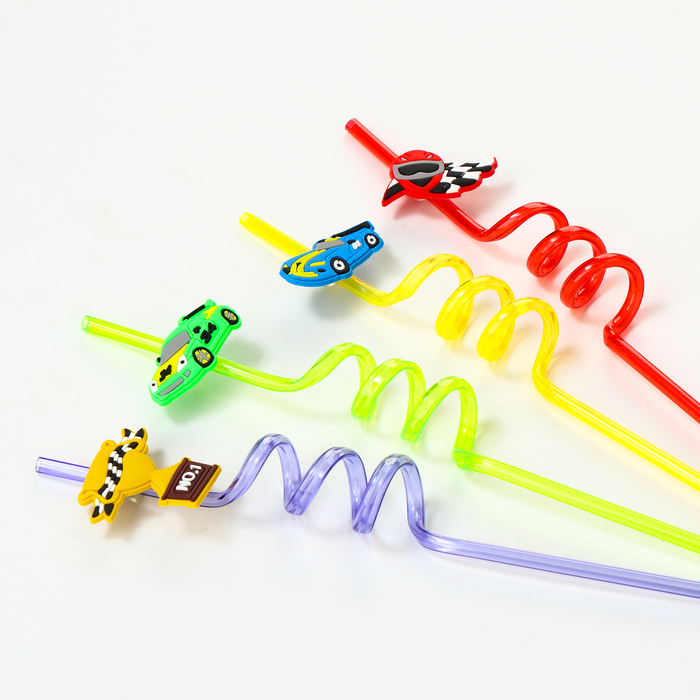 Трубочки для коктейля «Тачки», набор 4 шт.