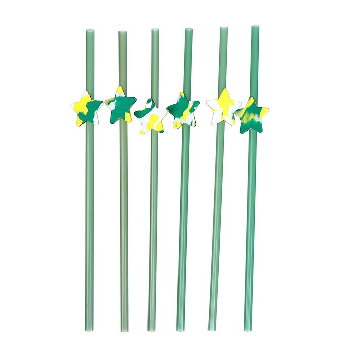 Трубочка для коктейля «Звезда», в наборе 6 штук, МИКС