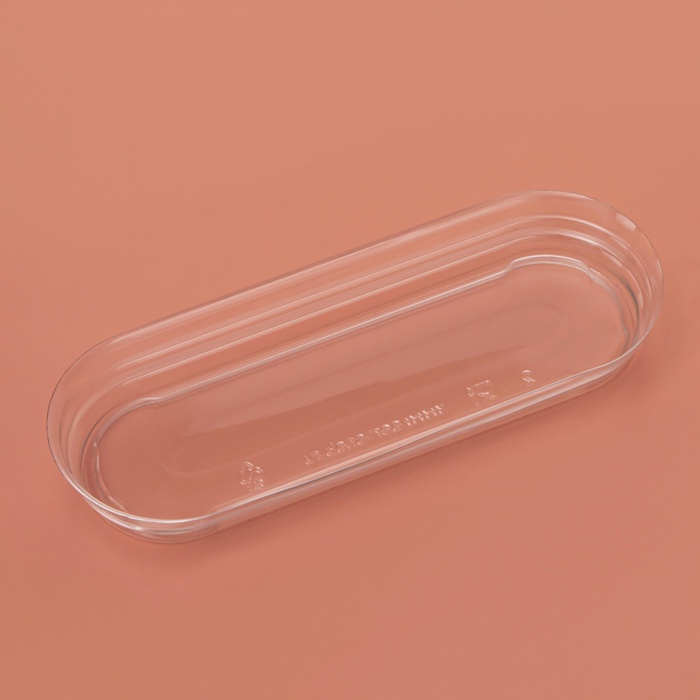 Крышка пластиковая одноразовая для креманки овальной «Лимончелло», 12.5×4.5×1.5 см, прозрачная