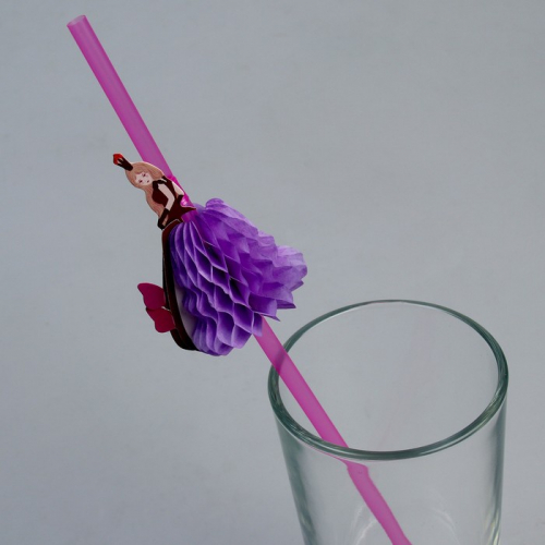 Трубочки для коктейля «Принцесса», пластиковые, в наборе 6 штук