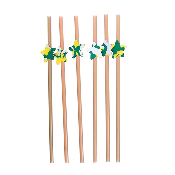 Трубочка для коктейля «Звезда», в наборе 6 штук, МИКС