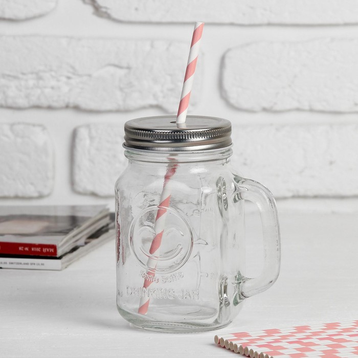 Трубочка для коктейля «Спираль», набор 25 шт., бело-розовая