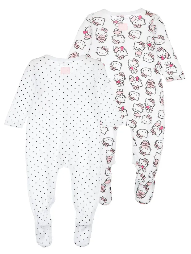 Комбинезон детский трикотажный для девочек, 2 шт в комплекте