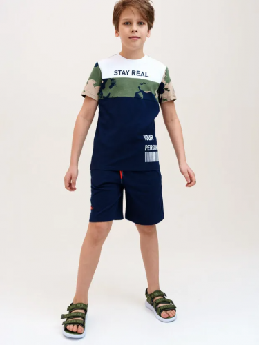 1181 р.  1467 р.  Комплект трикотажный для мальчиков: фуфайка (футболка), шорты