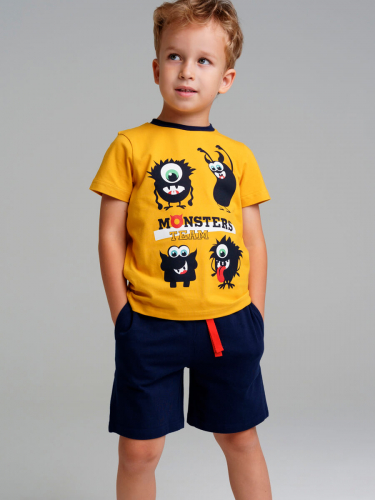 656 р.  970 р.  Комплект трикотажный для мальчиков: фуфайка (футболка), шорты