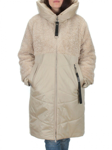 209 BEIGE Пальто зимнее женское VISDEER (верблюжья шерсть) размер 54