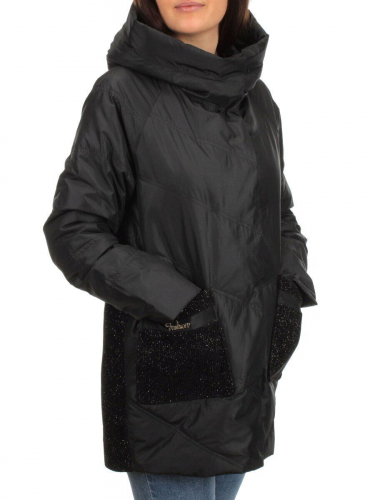 2348 BLACK Куртка демисезонная женская (тинсулейт) размер 44