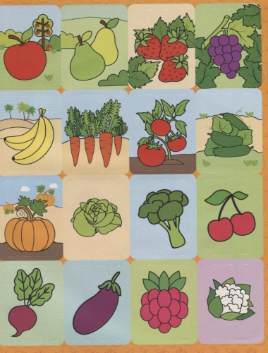 Овощи, фрукты, ягоды. Книжка с наклейками
