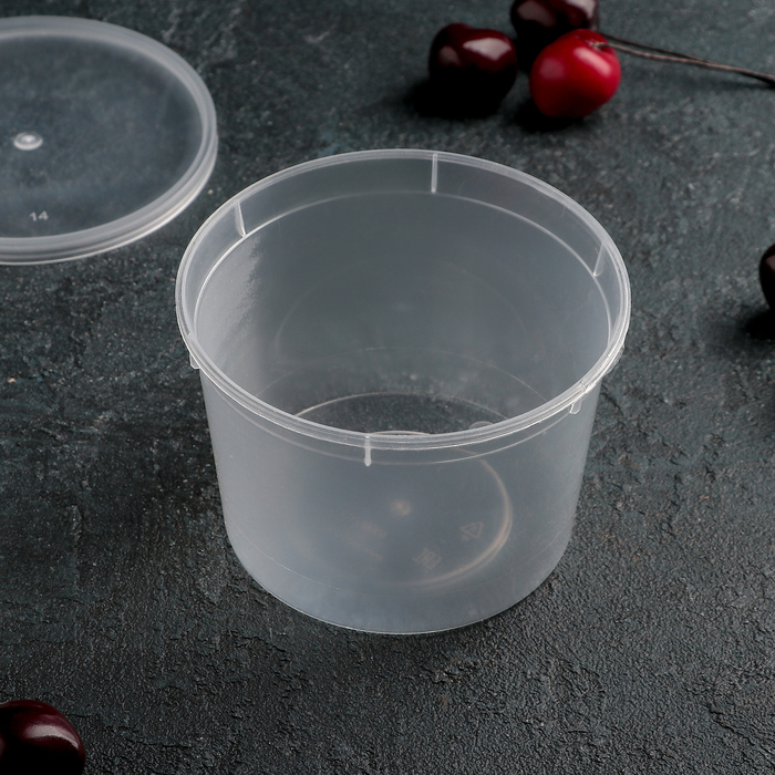Контейнер одноразовый с крышкой «Супница», 500 мл, пластик, прозрачный