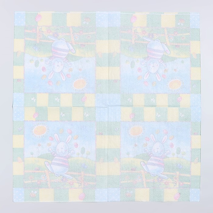 Салфетки бумажные на пасху «Пасхальный кролик», 33×33 см, набор 20 шт.