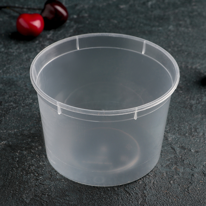 Контейнер одноразовый с крышкой «Супница», 500 мл, пластик, прозрачный