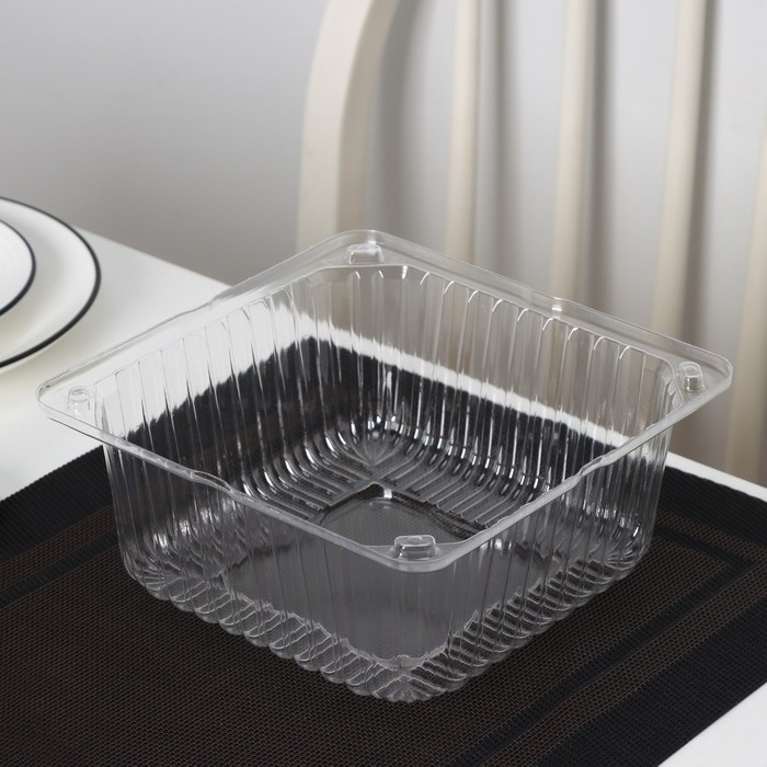 Крышка для тортницы пластиковая одноразовая ИП-43, 18.5×18.5×10.5 см, внутренний 16×16×10 см, 480 шт./уп