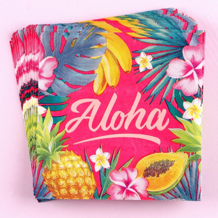 Салфетки бумажные Aloha, 25×25 см, в наборе 20 шт.