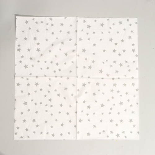Салфетки бумажные «Звёздочки», 33×33 см, набор 20 шт., серебряные