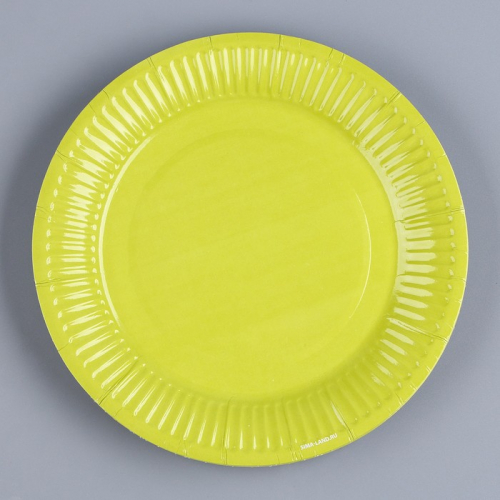 Тарелка бумажная «Жёлто-зелёный», однотонная, 18 см