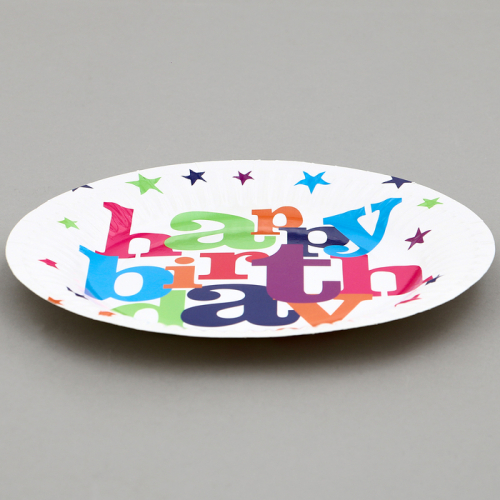 Тарелки бумажные «С днём рождения» со звёздами, 6 шт