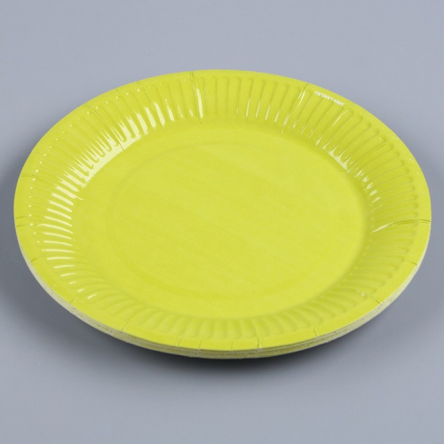 Тарелка бумажная «Жёлто-зелёный», однотонная, 18 см