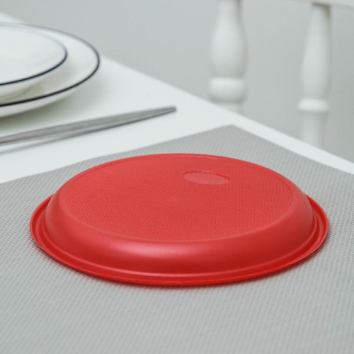 Тарелка одноразовая десертная, d=16,5 см, цвет красный