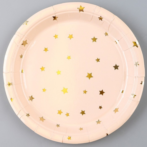 Тарелка бумажная «Золотые звёздочки», в наборе 6 шт.