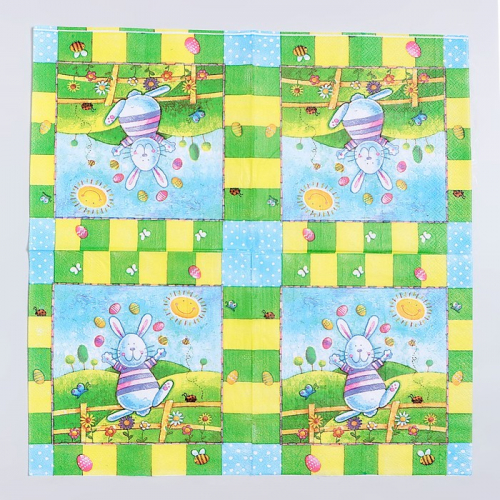 Салфетки бумажные на пасху «Пасхальный кролик», 33×33 см, набор 20 шт.