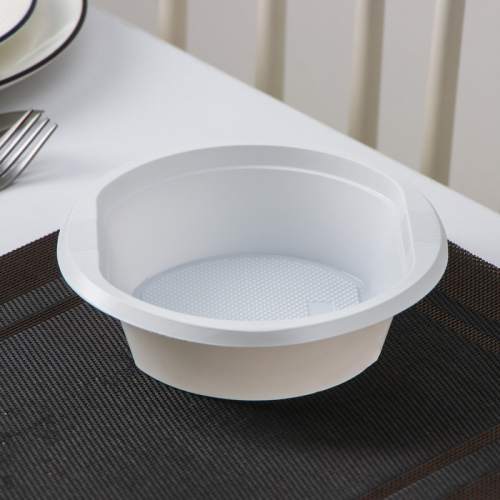 Тарелка одноразовая суповая «Экстра», d=17 см, 500 мл, цвет белый, форма микс