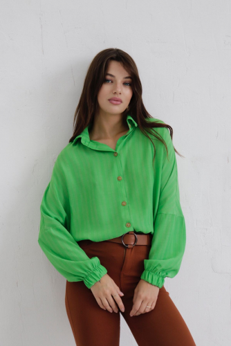 10583 Рубашка базовая светло-зелёная (остаток: 42-44)