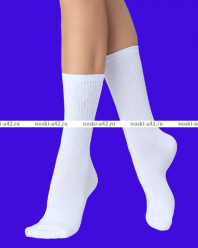 3 ПАРЫ - Байвей высокие белые носки с высокой резинкой арт. 1209