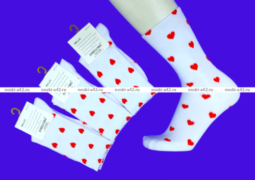 3 ПАРЫ - AMIGOBS высокие носки белые с принтом 