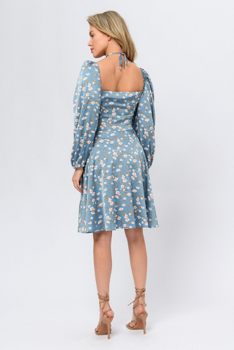 Платье 1001 DRESS #985906Серо-голубой (принт)