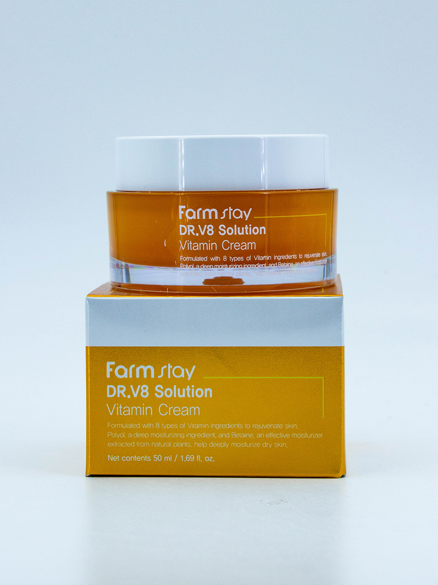 FARMSTAY - КРЕМ ДЛЯ ЛИЦА С ВИТАМИНАМИ DR - V8 SOLUTION CREAM VITAMIN, 50 МЛ