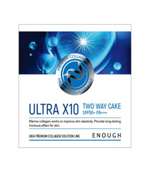 ENOUGH - ПУДРА КОМПАКТНАЯ С МОРСКИМ КОЛЛАГЕНОМ ТОН №13 PREMIUM ULTRA X10 TWO WAY CAKE №13 (INCLUDING REFILL), 11 Г + 11 Г