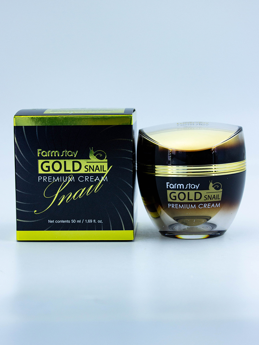 FARMSTAY - КРЕМ ДЛЯ ЛИЦА С ЗОЛОТОМ И МУЦИНОМ УЛИТКИ GOLD SNAIL PREMIUM CREAM, 50 ML