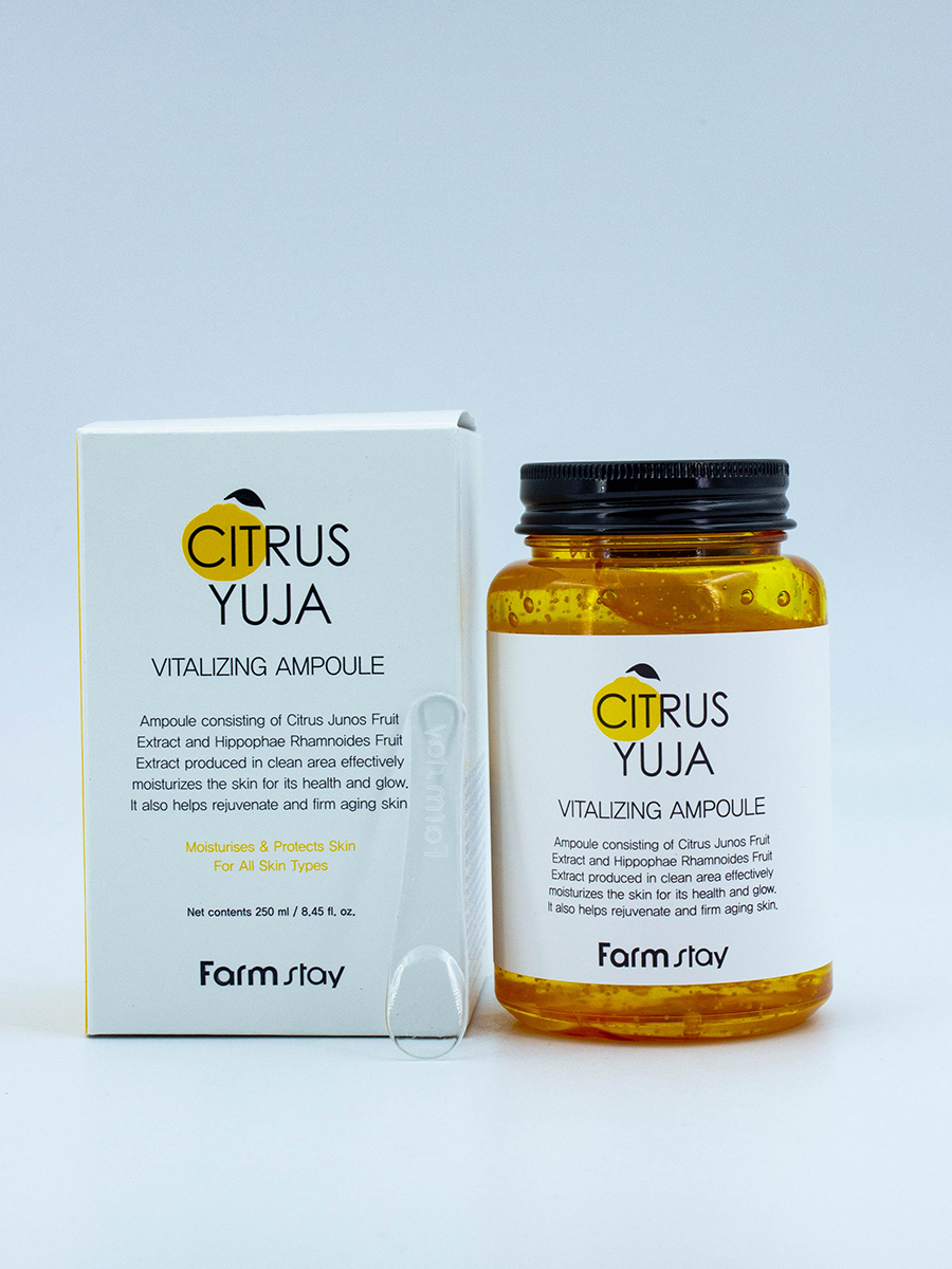 FARMSTAY - СЫВОРОТКА ДЛЯ ЛИЦА С ЭКСТРАКТОМ ЮДЗУ CITRUS YUJA VITALIZING AMPOULE, 250 МЛ.