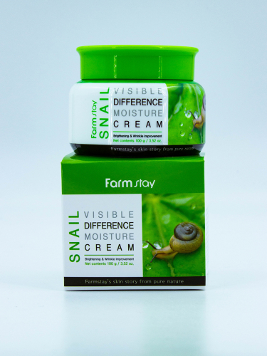 FARMSTAY - КРЕМ ДЛЯ ЛИЦА С МУЦИНОМ УЛИТКИ VISIBLE DIFFERERCE MOISTURE CREAM SNAIL, 100 МЛ.