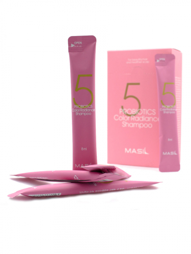 MASIL - ШАМПУНЬ ДЛЯ ВОЛОС И КОЖИ ГОЛОВЫ ДЛЯ ЗАЩИТЫ ЦВЕТА 5 PROBIOTICS COLOR RADIANCE SHAMPOO, 8 ML * 20 ШТ.