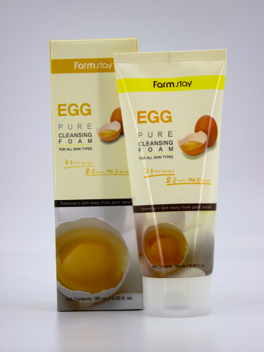 FARMSTAY - ПЕНКА ДЛЯ ЛИЦА С ЭКСТРКТОМ ЯИЦ EGG PURE CLEANSING FOAM, 180 ML